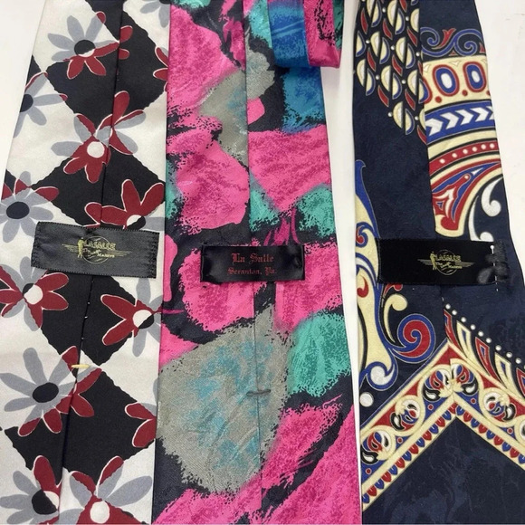 LaSalle Mens Tie Necktie Multicolor Lot of 7 - Picture 3 of 9